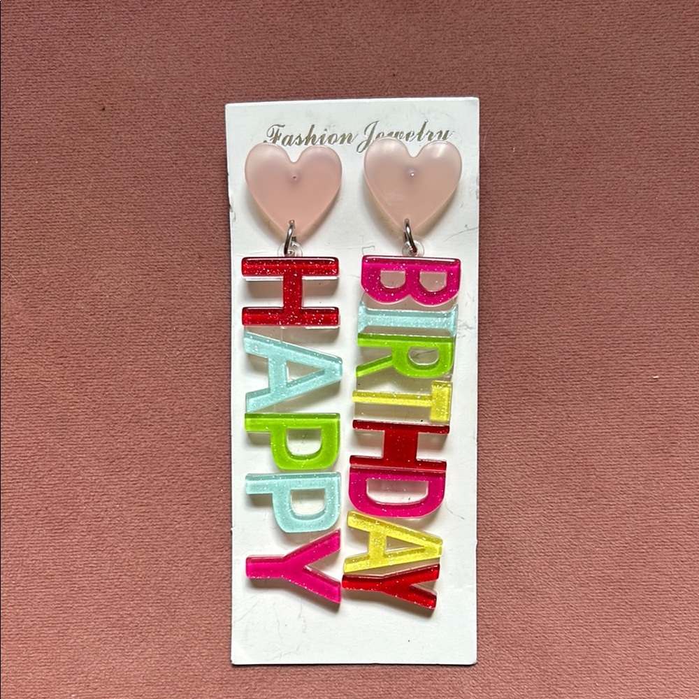 Colorful Happy Birthday Earrings